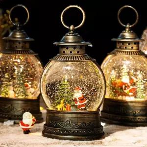 크리스마스 캐롤 멜로디 오르골 무드등 워터볼 원형인테리어 사운드 예쁜 선물용 산타볼 USB 라이트 스노우