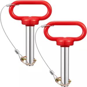 REIFIDE 2개 3/4인치 트레일러 히치 핀 강철 와이어 로프 및 트랙터 보트 등을 위한 안전 핀이 포함된