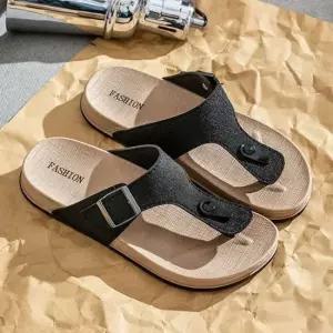 투톤 기본 스타일 버클 샌들 슬리퍼 2컬러 AT1603 버클샌들 남성슬리퍼 남성쪼리