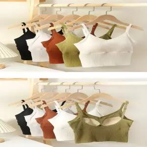 여성 크롭나시 민소매 이너 자켓 캡내장 썬크요가브라탑 데일리 스판 스포츠용 언더웨어 브라 여자