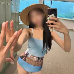 수영복 말 동물 초원 모노키니 여름 휴가 워터밤패션 비치 호캉스 캉스 파크 휴양지 원피스