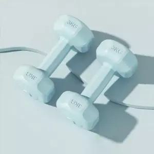 바디필 컬러 육각 아령 2개 세트 3kg 블루운동용덤벨 스포츠