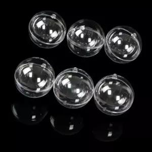 파티소품 투명 플라스틱 볼 캡슐 공 아크릴공 구 뽑기 둥근 이벤트용품 6p 8cm