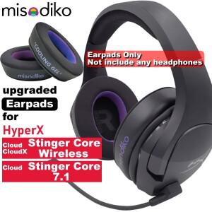 HyperX CloudCloudX Stinger Core Wireless/7.1 게이밍 헤드셋용 misodiko 이어패드/헤드밴드 패드 교체