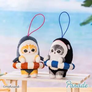 모후샌드 튜브 상어냥 범고래냥 가방고리 11cm귀여운키링 액세서리 고양이 인형열쇠 핸드폰링 인형링