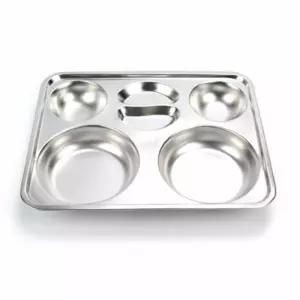 급식 원형 4찬 스텐 식판 성인용 용식판 어른식판 레스 업소용 학교 단체식기 배식판 병원