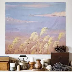 대형 패브릭 포스터 유화 갈대 M그림 감성 인테리어가리개 바란스 커튼 커텐 천포스터