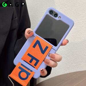 삼성 갤럭시 Z 플립 7 4 5 3 6용 6 케이스 고급 손목 스트랩, 하드 충격 방지 Z플립5 Z6 Z7 커버