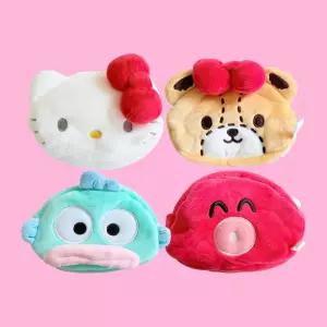 산리오 버시블 양면 파우치 키티 한교동 사유 (정품 귀여운 캐릭터 곰돌이 미니 얼굴 화장품 소지품)타이니