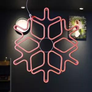 비츠온 LED 눈꽃 네온플렉스(DC24V) 60CM 무점멸 레드 in-284804겨울소품 장식전구 크리스마스품 벽장식 데