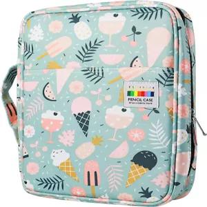 유셰어 컬러 펜 케이스 166 슬롯 정리함 편리한 랩 앤 지퍼 프리즘 및 젤 펜(스크림) 다층 홀더 포함
