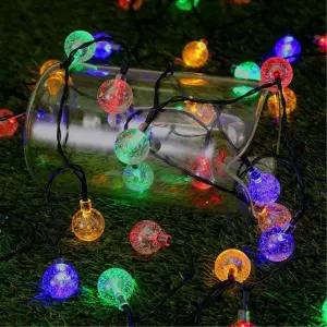 비타리토 태양광 LED 30구 4M 스노우볼 전구캠핑알 감성조명 앵두 장식 장식등 크리스마스트리 줄전구 미니