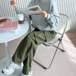 여성 카고바지 와이드팬츠 윙클 포켓 키링 허리밴딩여자골덴 할머니 슬랙스 핀턱 융털 기모 코듀로이 작녀