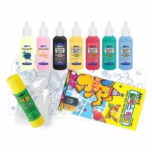 아모스 글라스데코 스티커 물감펜 유아미술놀이 만들기 도안 아트