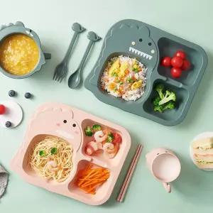 잔솔 공룡 식판 어린이집 가정용 급식판 곡물로만든 밀로만든 용아이 유치원 디자인 식기 키즈