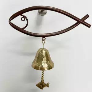 동파이프 물고기 1종 (소) 문종 도어벨 풍경문딸랑이 현관문 출입문 까페문 카페문 장식 수작업문 황동문