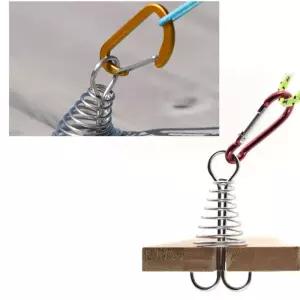 강풍방지 데크후크 텐트 천막 고정 버클 4P 바닥앵커 플레이트 나사팩 오징어 캠핑소품 야외 스프링 쉘터