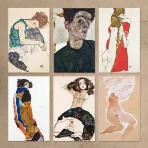 에곤쉴레 명화 캔버스액자 인기작 20종 인테리어그림 거실 카페 북유럽 소품 포스터 벽걸이