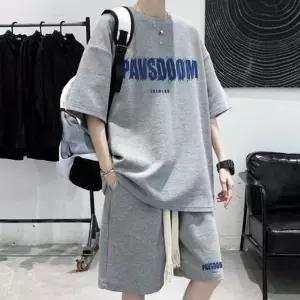 파브 멘즈 남성 트레이닝복 반팔 반바지 상하 셋업 세트 와플패턴 데일리 여름 트레이닝