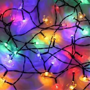 비타리토 태양광 LED 100구 플라워 전구이벤트 조명 LED줄 정원등 가렌드 LED장식 데코 무드등 충전