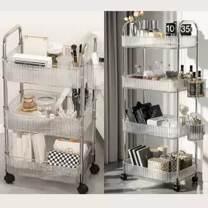 보조테이블 틈새 선반 수납 미니 정리 웨건 주방카트 바퀴달린 투명 트롤리거실 3단 이동식장 무볼트앵글