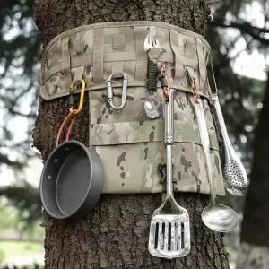 캠핑 오거나이저 나무 걸이 식기 파우치 키친툴 가방 취사도구 커트러리 밀리터리 차박