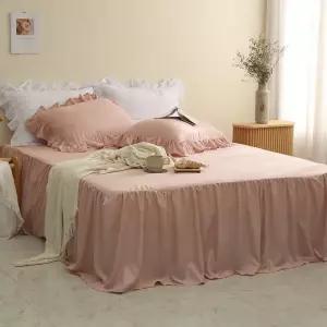 롱프릴 홑겹 침대 패드스프레드 커버 시트 매트 카바