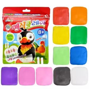 지퍼백 매직 클레이 16개공예 만들기 미술놀이 집콕 맘아트 감각발달 점토 칼라 컬러