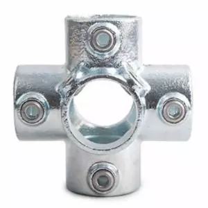 다용도 파이프클램프 실버 원형조인트 소켓파이프 파이프랙 메탈 스텐 조립 자재 인테리어 배관 아시바 연