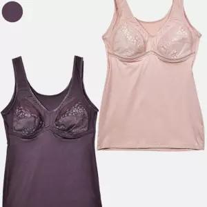 부드러운 촉감 플라워 자수 데일리 브라런닝중년속옷 나시탑 여성 캡내장 엄마 아줌마 노와이어 30대 가벼