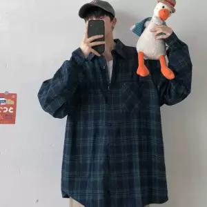 남성 클래식 셔츠 오버핏 박스 루즈 긴팔 포켓둥근카라블라우스 자켓형 광택 면접 실키 어깨퍼프 쉬폰 실크