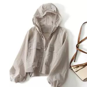 바스락재질 바람막이 세미크롭 경량 2컬러 포켓 밴딩여성야상자켓 라이더 벨티드 퀼팅 숏자켓 노카라 울자