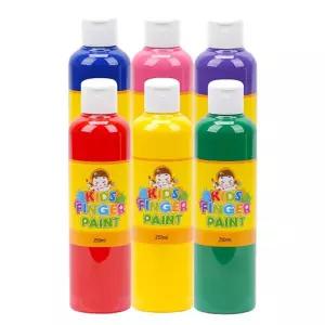 키즈 핑거페인트250ml 6색 세트어린이물감 놀이 페인팅 오감발달 그림 촉감 미술