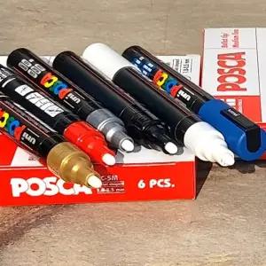 유니 데코펜 포스터마카 포스카-중간닙(-2.5mm) 6개입수성 마커 유성매직 매직