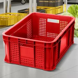 F플라스틱박스 2호 빨강 사과 계육 다용도바구니대형수납 운반상자 적층 사각 컨테이너 수확 양파 농산물