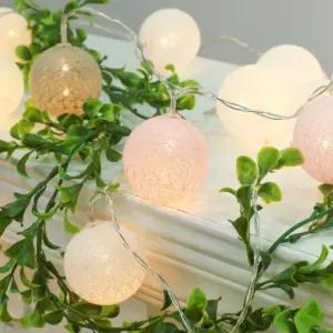 (은하수) 20구 LED 코튼볼 파스텔전구(3m) (점멸) (건전지타입)20구볼 볼전구 트리 조명 설치 LED볼 20구LE