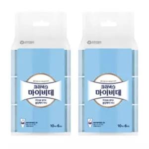 크리넥스 마이비데 클린케어 미니(휴대용), 10매, 6입, 2개(120매)