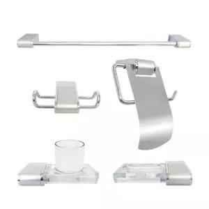 욕실 5품 악세사리 SW3700 실버비누받침대 다용도걸이 세트 인테리어 고급 소세트 휴지 수건