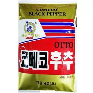 흑후추가루 (코메코 200g)X5분 후춧 순가루 업소용 흑추 향신료 순춧 요리용 가루 흑춧 순추