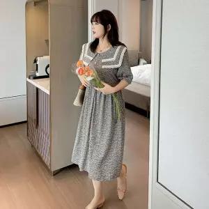 플라워 빅카라 원피스 하객룩 데이트 여름옷데일리 여성 반팔 예쁜 하객