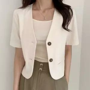 카이씨 트위드자켓 여성 봄자켓 노카라정장자켓 신상 재킷 크롭