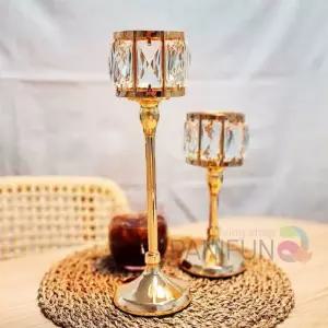 크리스탈촛대 골드L 앤틱엔촛대 인테리어 유리 빈티지 양초캔들 식탁 스탠드 홀더 라이트 라이트들 들홀더