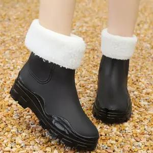 여성 겨울 외출 눈길 빗길 보온 방수 털 안감 방한 레인 부츠부츠숏 양말 부츠 패션 워커 여자 스니커즈 롱