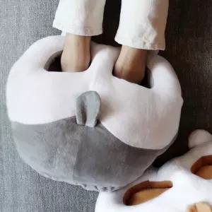 시바 USB온열발난로 보온쿠션 USB로 히터 그레이 사무실 미니 책상 전기로 찜질 보온기 사무실로