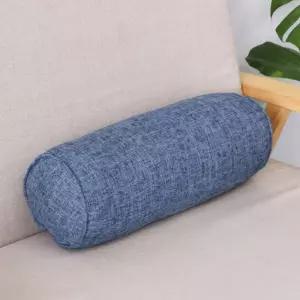 홈스테이 면마 원통 쿠션(15x40cm) (블루)쇼파 등쿠션 허리 가정용 푹신한 폭신한 소파