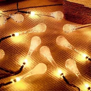 비타리토 태양광 LED 100구 물방울 가랜드 전구가 트리 캠핑 건전지 캠핑알 감성조명 앵두 장식 가전구 커