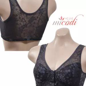 (미코디)(BR8006)우아한 디자인의 레이스패턴 편리한 앞버튼 빅사이즈 B컵 브라 단추 B브라 여성 언더웨어