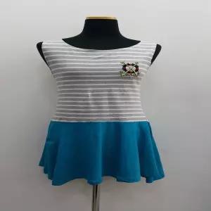 바캉스 마린룩 닻 자수 면 나시 민소매 원피스 S1381 여름 미니 짧은 휴양지