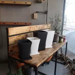 모던 도기 사각 사다리형 화분 C0104 14x14x18cm 흙화분 예쁜 수공예 감성 네모 미니 토기