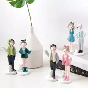 곰돌이 토끼 소년소녀 장식 2p set 5type소품 인테리어 인형 미니어처 데코